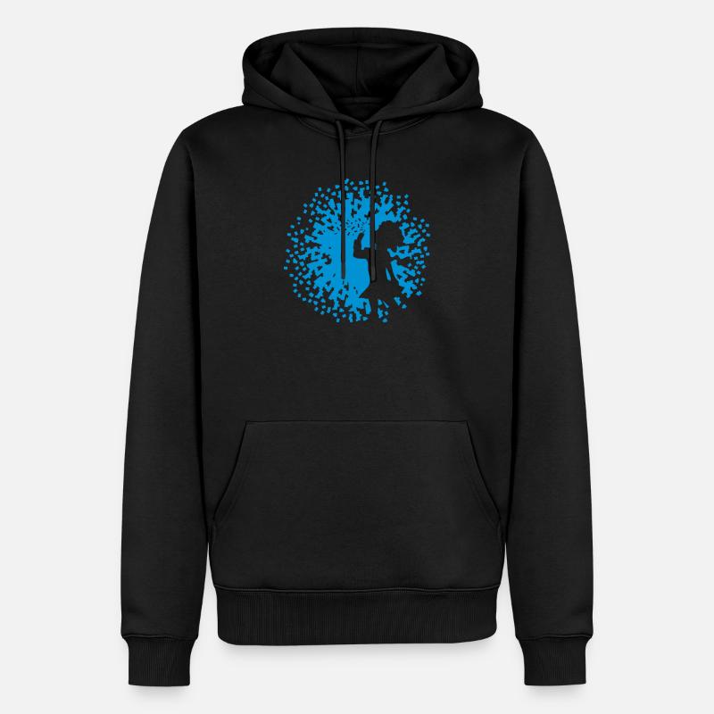 Mädchen mit Pusteblume - Männer Premium Bio Hoodie - Schwarz