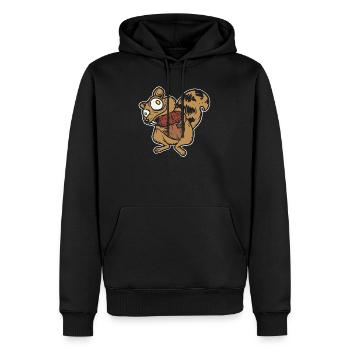 Super lustiges Eichhörnchen - lustiges Tier - Männer Premium Bio Hoodie - Schwarz - Vorne - Nico (187cm)