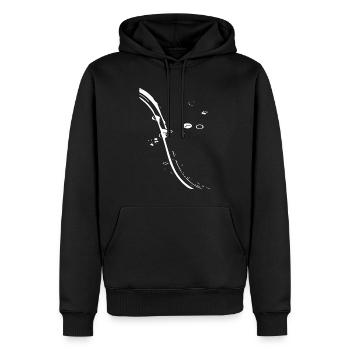 Kurvenlinie Abstrakte Linienkunst - Männer Premium Bio Hoodie - Schwarz - Vorne - Nico (187cm)