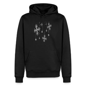 Hängende Schneeflocken Muster - Männer Premium Bio Hoodie - Schwarz - Vorne - Nico (187cm)