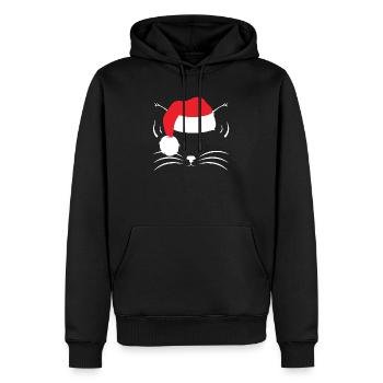 Weihnachtskatze Shirt - Männer Premium Bio Hoodie - Schwarz - Vorne - Nico (187cm)