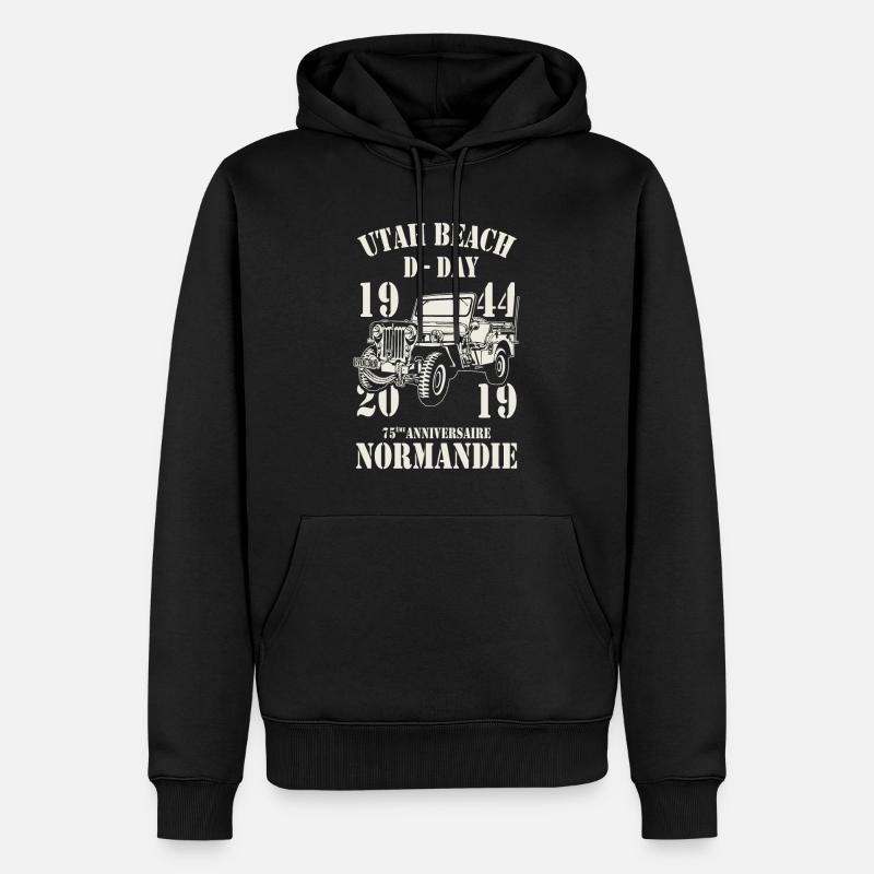 Utah Beach D-Day 1944 - 2019 - Sweat à capuche Premium bio Homme - noir