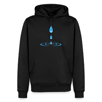 gouttes et ondes - Sweat à capuche Premium bio Homme - noir - Devant - Nico (187cm)
