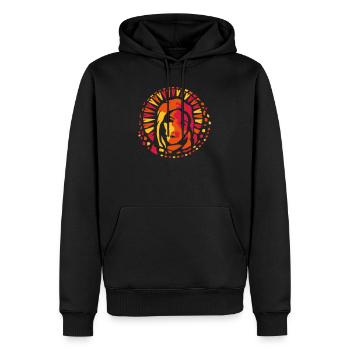 Kirchenfenster Stil Maria Mutter Gottes - Männer Premium Bio Hoodie - Schwarz - Vorne - Nico (187cm)
