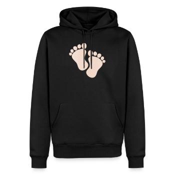 empreintes de bébé mignon - Sweat à capuche Premium bio Homme - noir - Devant - Nico (187cm)