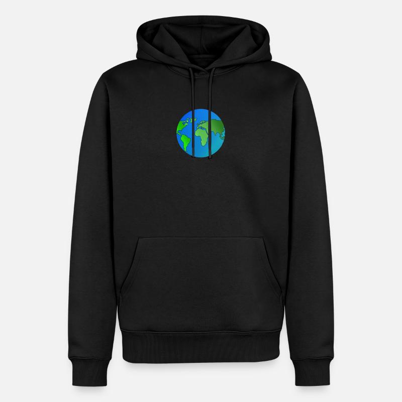 Globe terrestre globe avec les océans et les continents - Sweat à capuche Premium bio Homme - noir