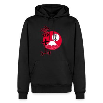 Mount Fuji und japanisches Kanji - Männer Premium Bio Hoodie - Schwarz - Vorne - Nico (187cm)