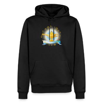 strahlende goldene orientalische Wunderlampe - Männer Premium Bio Hoodie - Schwarz - Vorne - Nico (187cm)