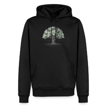 Lebensbaum Wurzeln Alt Kraftvoll Zen Shirt - Männer Premium Bio Hoodie - Schwarz - Vorne - Nico (187cm)