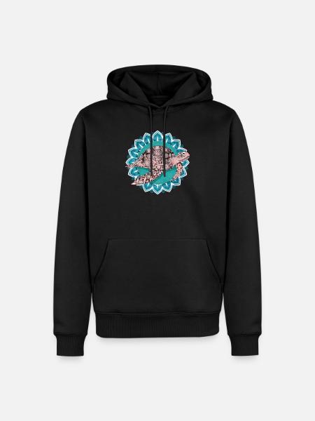 fascinating mandala with sea turtle - Men’s Premium Organic Hoodie - black