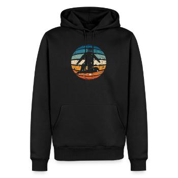 Snowboarder dans la boule de cristal - Sweat à capuche Premium bio Homme - noir - Devant - Nico (187cm)