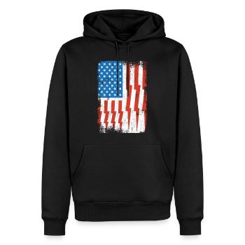 Elektriker US Flagge - Männer Premium Bio Hoodie - Schwarz - Vorne - Nico (187cm)