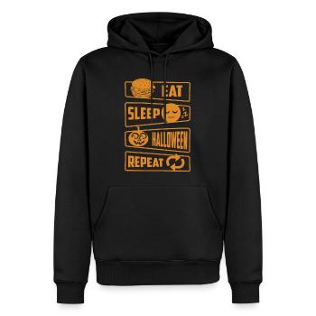Manger, dormir, Halloween, répéter - Sweat à capuche Premium bio Homme - noir - Devant - Nico (187cm)