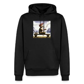 Ukiyo-e Gemälde eines rauchenden Mannes. - Männer Premium Bio Hoodie - Schwarz - Vorne - Nico (187cm)