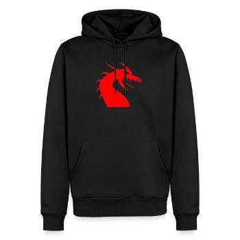Rote Drachenkopf Silhouette - Männer Premium Bio Hoodie - Schwarz - Vorne - Nico (187cm)