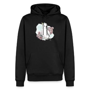 Kakadu mit Blumen - Männer Premium Bio Hoodie - Schwarz - Vorne - Nico (187cm)