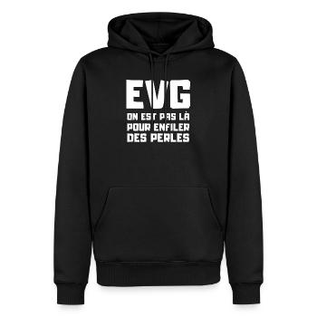 EVG, équipe du marié, futur marié - Sweat à capuche Premium bio Homme - noir - Devant - Nico (187cm)