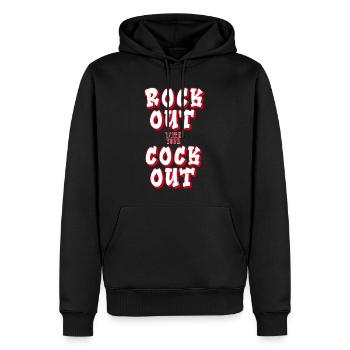 Rock out - Sweat à capuche Premium bio Homme - noir - Devant - Nico (187cm)