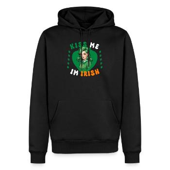 Embrasse-moi, je suis irlandaise - Sweat à capuche Premium bio Homme - noir - Devant - Nico (187cm)