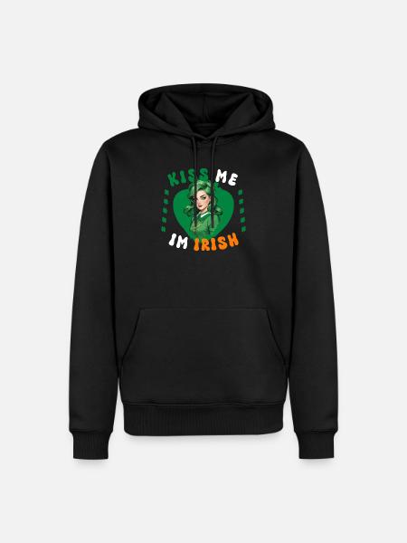 Küss mich, ich bin Irin - Männer Premium Bio Hoodie - Schwarz