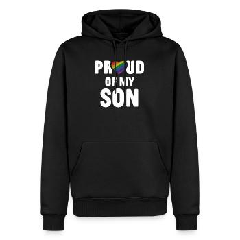 LGBTQ Pride Month - Proud of My Son - Men’s Premium Organic Hoodie - black - Front - Nico (187cm)