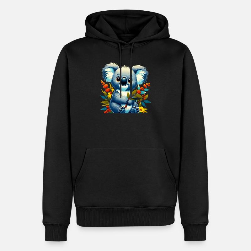 Koala - Sweat à capuche Premium bio Homme - noir