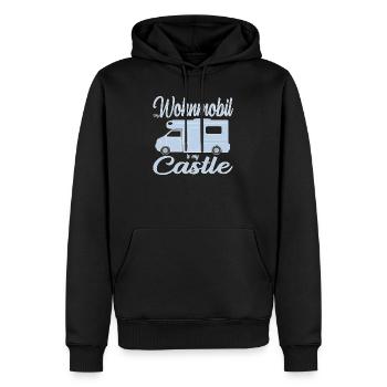 Wohnmobildseign für Abenteurer - Männer Premium Bio Hoodie - Schwarz - Vorne - Nico (187cm)
