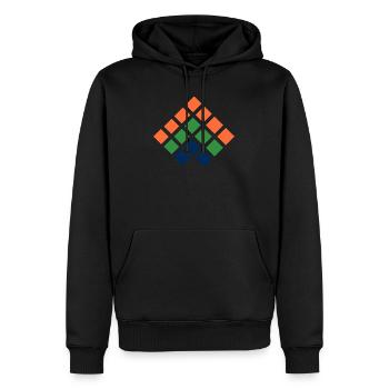 flèche mosaïque vers le haut - Sweat à capuche Premium bio Homme - noir - Devant - Nico (187cm)