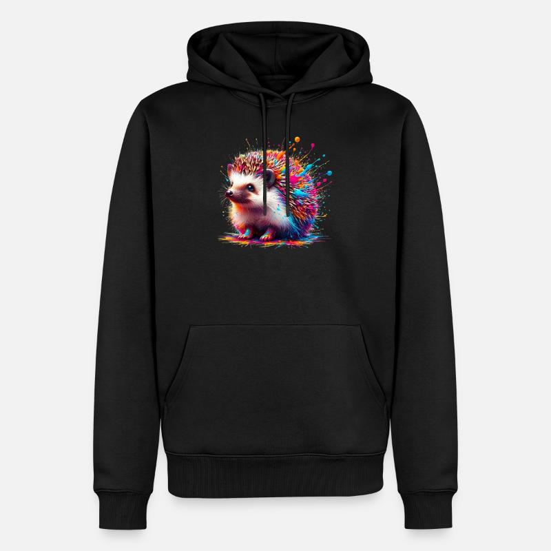 Igel - Männer Premium Bio Hoodie - Schwarz