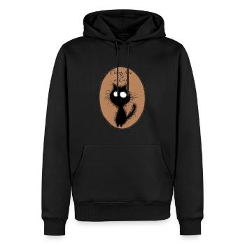 CrazyCat - Sweat à capuche Premium bio Homme - noir - Devant - Nico (187cm)