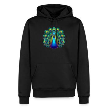 Paon - Sweat à capuche Premium bio Homme - noir - Devant - Nico (187cm)