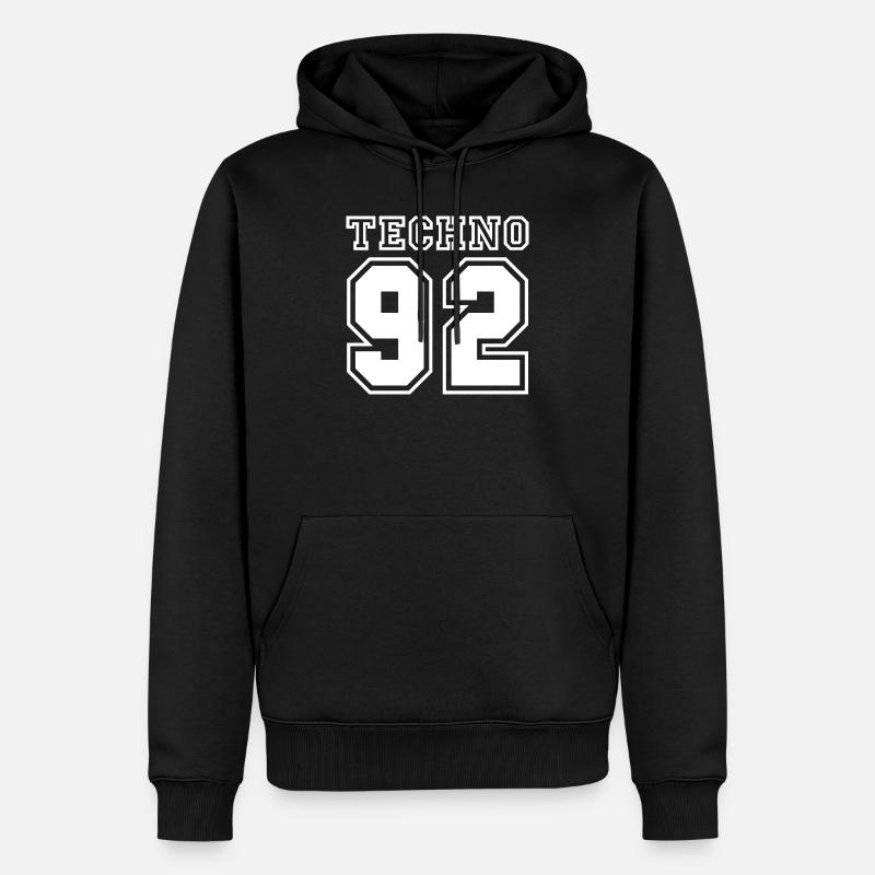 TECHNO 92 - Sweat à capuche Premium bio Homme - noir