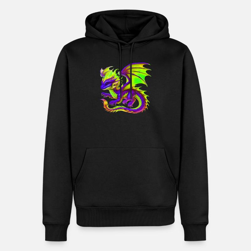 Drache - Männer Premium Bio Hoodie - Schwarz