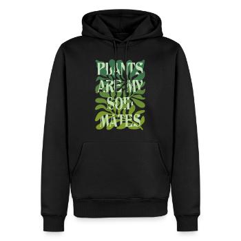 Plants Are My Soulmates Schriftzug - Männer Premium Bio Hoodie - Schwarz - Vorne - Nico (187cm)