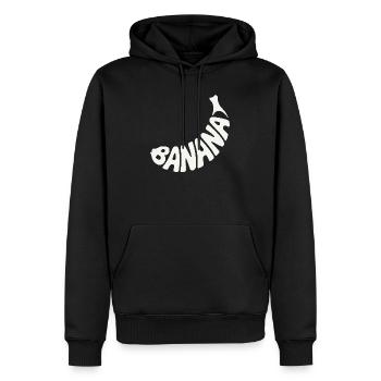 Banane Fruit Mot Art - Sweat à capuche Premium bio Homme - noir - Devant - Nico (187cm)