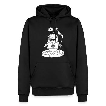 Weißer Sportpinguin - Männer Premium Bio Hoodie - Schwarz - Vorne - Nico (187cm)