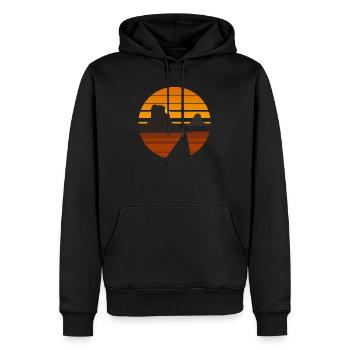 Desert Sunset Silhouette Design - Men’s Premium Organic Hoodie - black - Front - Nico (187cm)