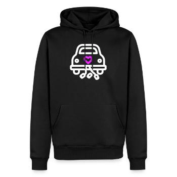 Voiture de mariage Symbole de mariage En Amour - Sweat à capuche Premium bio Homme - noir - Devant - Nico (187cm)