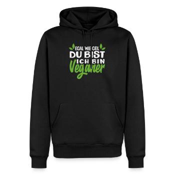 Achtung Ich Bin Veganer Lustiges Veganer Geschenk - Männer Premium Bio Hoodie - Schwarz - Vorne - Nico (187cm)