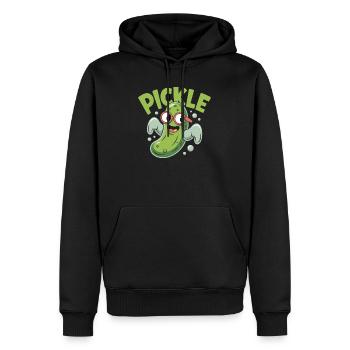 Lustige Pickle Cartoon-Figur - Männer Premium Bio Hoodie - Schwarz - Vorne - Nico (187cm)