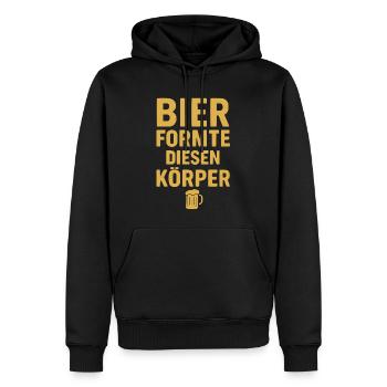 T-shirt drôle pour homme avec une bière en forme de corps - Sweat à capuche Premium bio Homme - noir - Devant - Nico (187cm)
