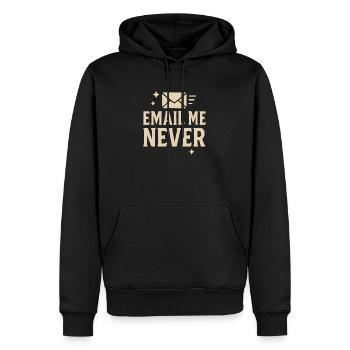 Humorvolle E-Mail Nie Design, Mitarbeiter - Männer Premium Bio Hoodie - Schwarz - Vorne - Nico (187cm)
