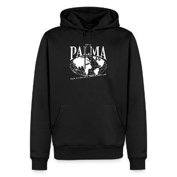 Weltkarte Palma Design - Männer Premium Bio Hoodie - Schwarz - Vorne - Nico (187cm)