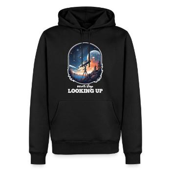 Astronaute et Espace Message Positif et Motivant - Sweat à capuche Premium bio Homme - noir - Devant - Nico (187cm)