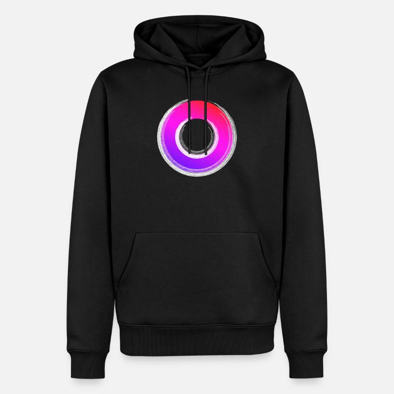 Gradient Ring Glanz - Männer Premium Bio Hoodie - Schwarz