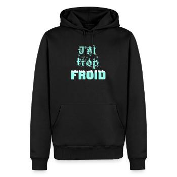 Winter Frost Typography - Sweat à capuche Premium bio Homme - noir - Devant - Nico (187cm)
