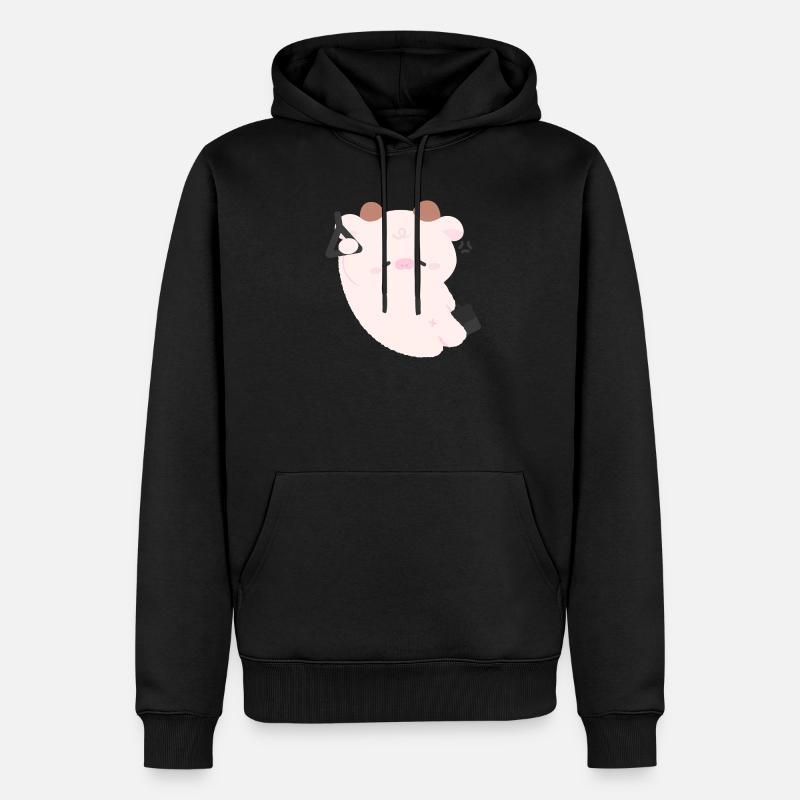 Trajet de la vache fatiguée - Sweat à capuche Premium bio Homme - noir