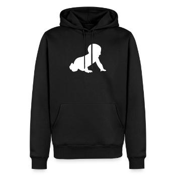 Silhouette de bébé rampant - Sweat à capuche Premium bio Homme - noir - Devant - Nico (187cm)