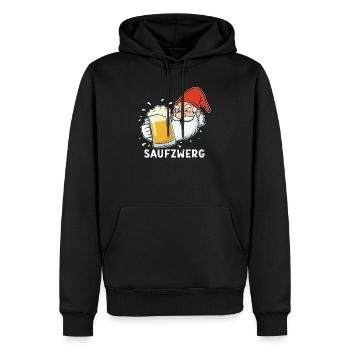 Lustiges Party Karneval Saufzwerg Biertrinker - Männer Premium Bio Hoodie - Schwarz - Vorne - Nico (187cm)