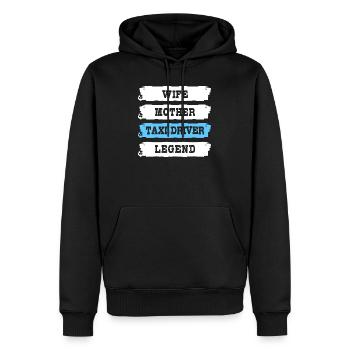 Chauffeur de taxi Taxi - Sweat à capuche Premium bio Homme - noir - Devant - Nico (187cm)